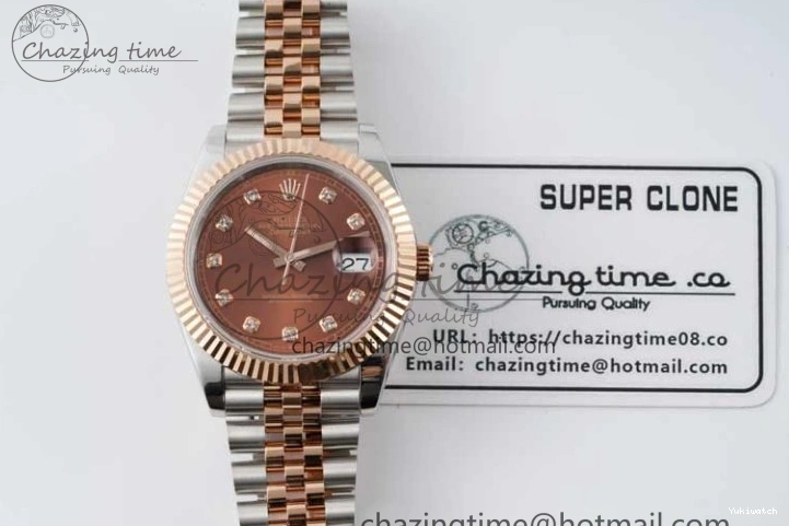 Jubilee Edition Dial VR3235 904L JDF RG V2 Steel Diamonds SS 41 RG Bracelet SS 1:1 Best DateJust Brown on 0828